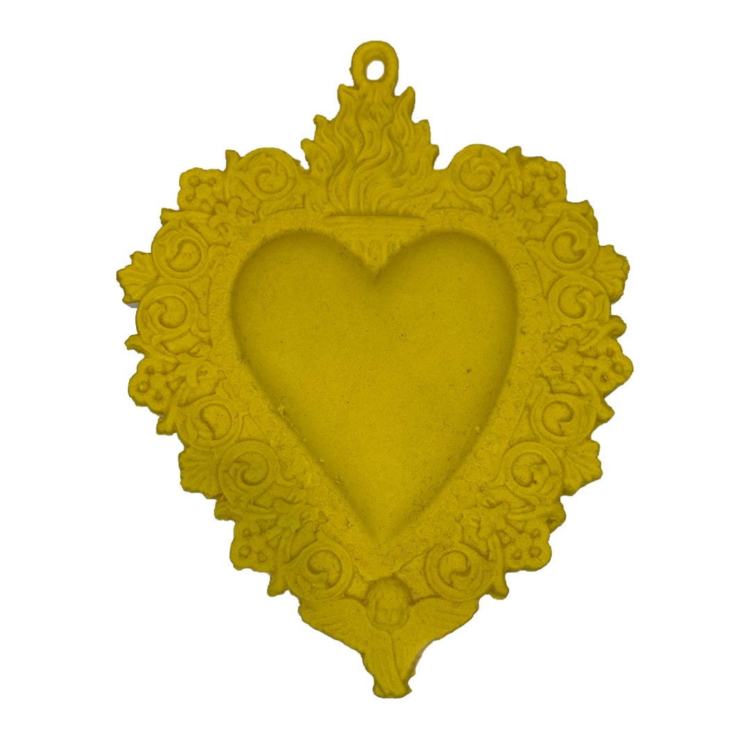 Cuore ex voto giallo